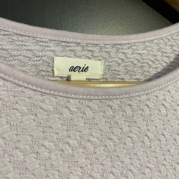 Aerie Lavender Long Sleeve Textured Top - Picture 2 of 8
